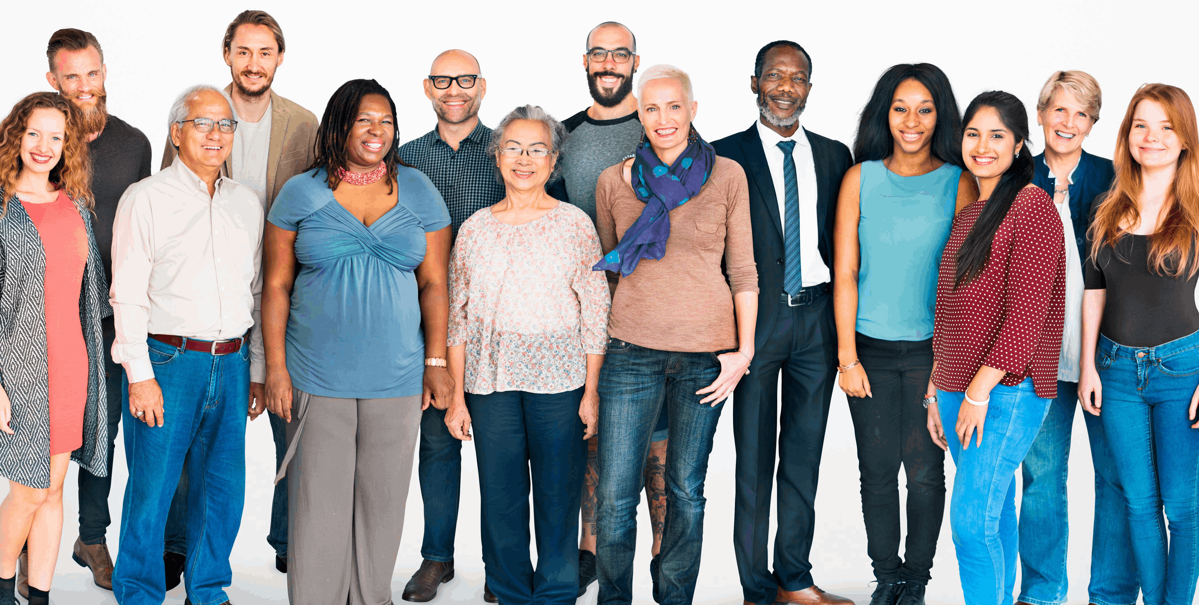 Diverse group of people representing health community